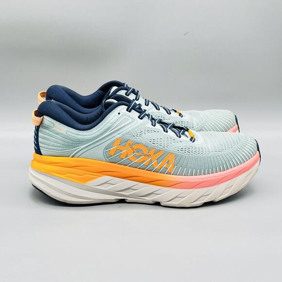 Hoka One One Shoes Womens 10.5 Blue Mesh Bondi 7 Road Running Sneakers Comfort main image 6